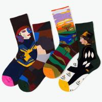 Cotton Unisex Knee Socks antibacterial & deodorant & sweat absorption printed : Set