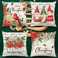 Linen Throw Pillow Covers christmas design printed PC