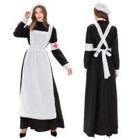 Polyester Vrouwen Halloween Cosplay Kostuum Solide Zwarte stuk