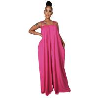 Polyester Long Jumpsuit, Solide, mehr Farben zur Auswahl,  Stück