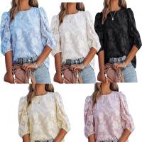 Chemische vezel Vrouwen Five Point Sleeve Blouses Afgedrukt Bloemen meer kleuren naar keuze stuk