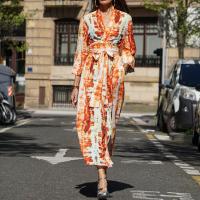 Spandex Robe d’une seule pièce Tie-dye Orange pièce