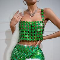 PVC Tank Top backless & hollow green : PC