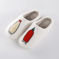 Caoutchouc thermo plastique & Suede Pantoufles en coton Blanc Paire