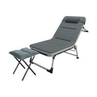 Metal & Oxford single & Soft Foldable Sun Lounger durable & portable gray PC