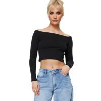 Polyester Slim Women Long Sleeve Blouses backless black PC