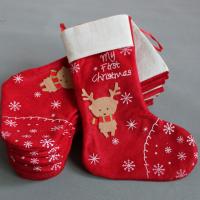 Tissus non tissés Chaussettes de décoration de Noël Deerlet Rouge pièce