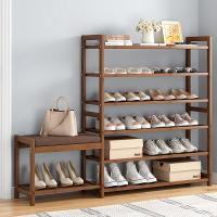 Fiberboard met gemiddelde dichtheid & Moso Bamboe Schoenen Rack Organizer Brown stuk