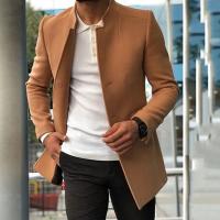 Polyester Slim Men Coat thicken Solid PC