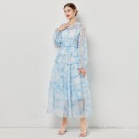 Polyester Robe d’une seule pièce Imprimé Frissons Bleu pièce