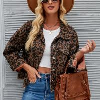 Polyester Manteau femmes Imprimé Leopard Marron pièce