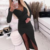 Polyester One-piece Dress skinny style :3XL PC