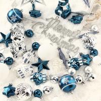 Plastic Kerstboom hangende Decoratie blauw en wit stuk