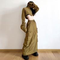 Polyester Ensemble de robe deux pièces armée verte pièce