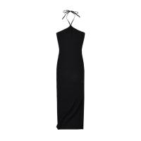 Rayon & Nylon Slip Dress side slit & backless patchwork Solid : PC