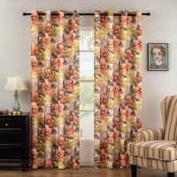 Polyester shading Curtain printed floral red PC