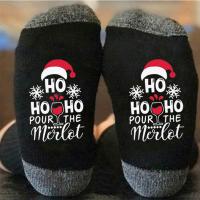 Polyester Unisex Knee Socks christmas design & sweat absorption & unisex printed letter : PC