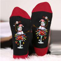 Polyester Unisex Knee Socks christmas design & sweat absorption & unisex printed Cartoon : Pair