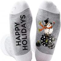 Polyester Unisex Knee Socks christmas design & sweat absorption & unisex printed letter : Pair