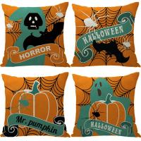 Linen Throw Pillow Covers Halloween Design & without pillow inner PC