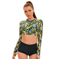 Polyester Ensemble Tankinis Imprimé motif de feuille Vert Ensemble