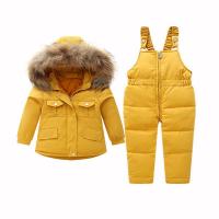 Polyester Ensemble de vêtements pour enfants suspendre le pantalon & Manteau Solide plus de couleurs pour le choix pièce