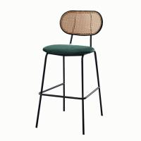 Rattan & Flannelette & Iron & PU Leather Stool PC