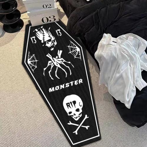 Polyester Floor Mat Halloween Design printed black PC