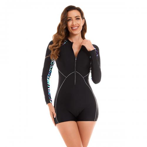 Polyamide Maillot de bain d’une seule pièce Imprimé motif de feuille Noir pièce