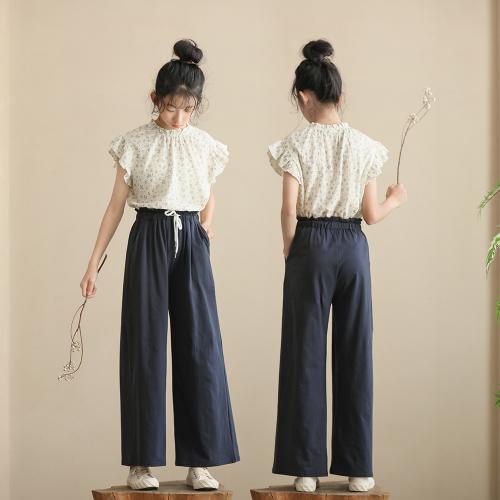 Chiffon & Cotton Girl Top  & breathable Pants & top PC