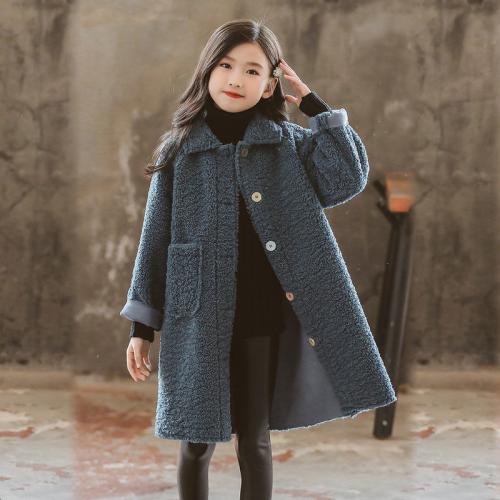 Polyester Overcoat de fille Patchwork Solide plus de couleurs pour le choix pièce