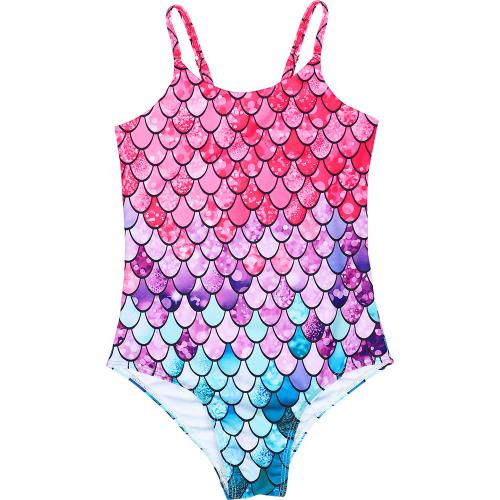 Polyester Maillot de bain d’une seule pièce Imprimé modèle d’échelle de poisson couleurs mixtes pièce