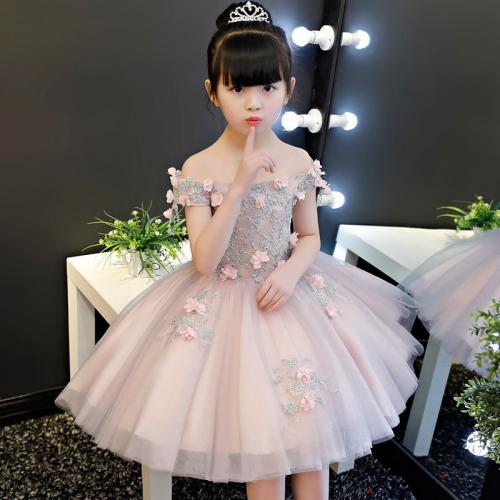 Polyester Princess & Ball Gown Girl One-piece Dress  patchwork Solid PC