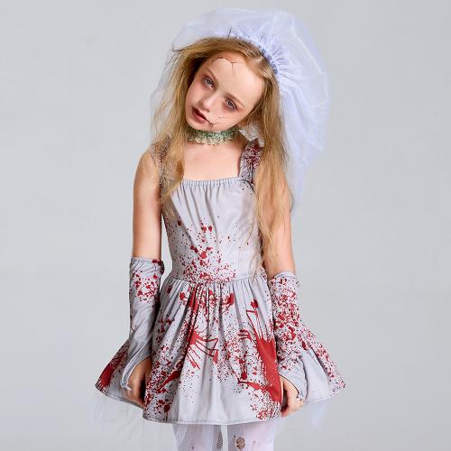 Polyester Enfants Halloween Cosplay Costume Imprimé couleurs mixtes pièce