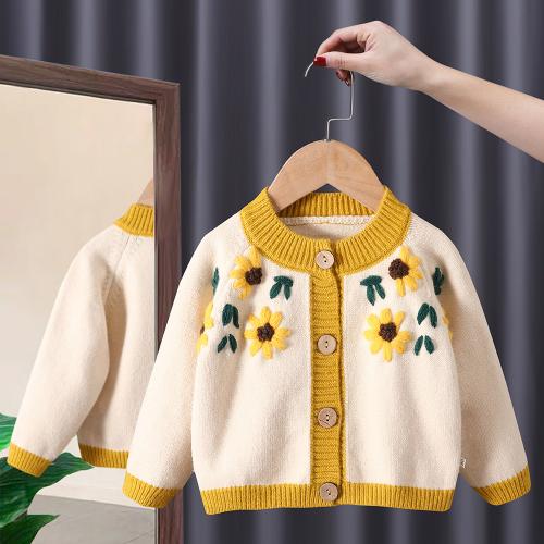 Coton Manteau de fille Tricoté plus de couleurs pour le choix pièce