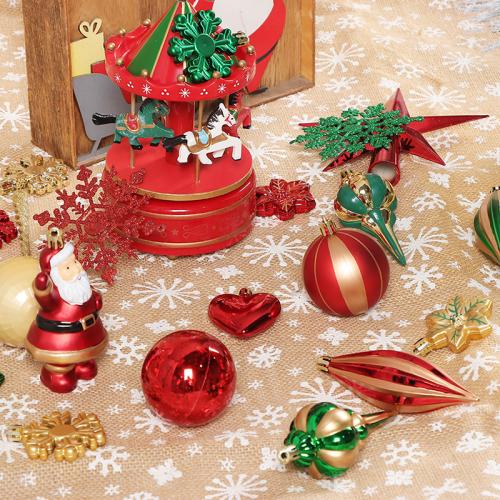 Polystyrene Christmas Tree Hanging Decoration Painted Set