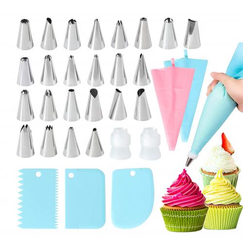 Thermoplastic Polyurethane & Polypropylene-PP & Stainless Steel Cake Decorating Nozzle Set multiple pieces Set