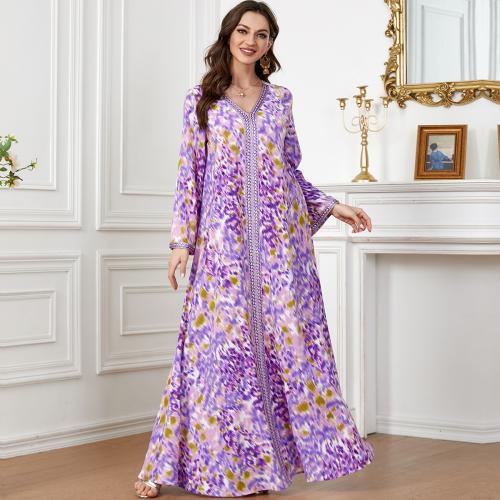 Poliéster Vestido Musilm islámico del Medio Oriente, impreso, más colores para elegir,  trozo