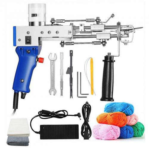 Iron & Plastic 2 in 1 Carpet Tufting Machine durable blue Set