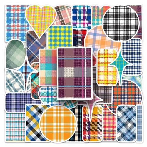 Pressure-Sensitive Adhesive & PVC Decorative Sticker for home decoration & durable & waterproof plaid mixed colors Bag