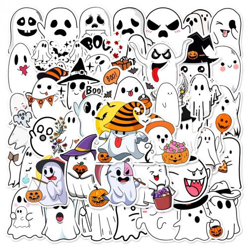 Pressure-Sensitive Adhesive & PVC Decorative Sticker Halloween Design & for home decoration & durable & waterproof mixed pattern mixed colors Bag