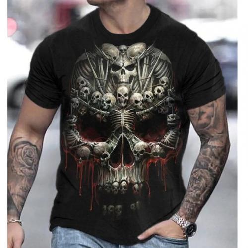 Polyester T-shirt homme à manches courtes Imprimé couleur et motif différents pour le choix pièce