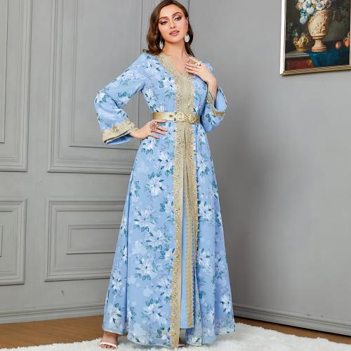 Polyester Robe musulmane islamique du Moyen-Orient Imprimé Frissons plus de couleurs pour le choix Ensemble