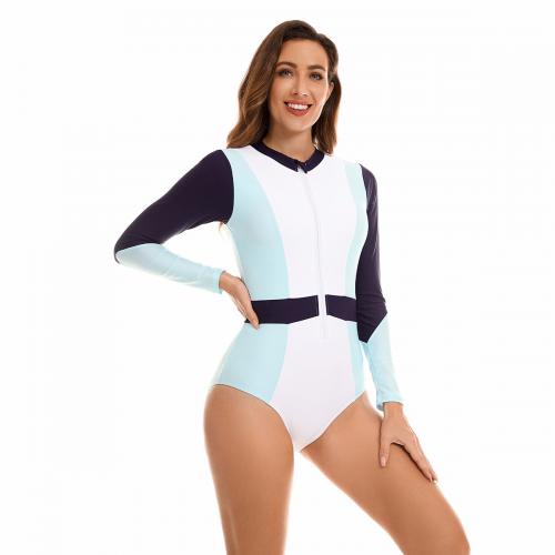 Polyester Maillot de bain d’une seule pièce bleu clair pièce