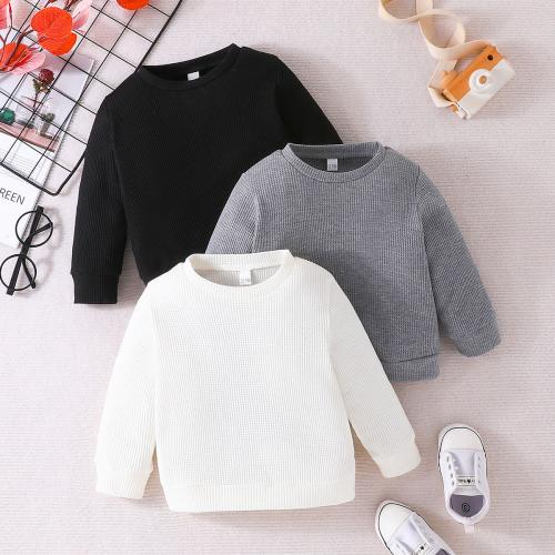 Polyester Kinder Sweatshirts, Solide, gemischte Farben, 3Pcs/Viel,  Viel