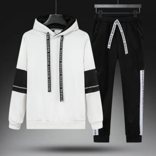 Polyester Men Casual Set & two piece Sweatshirt & Pants letter Set