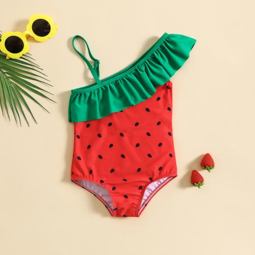 Polyamide Maillot de bain d’une seule pièce Imprimé motif de fruits Rouge pièce