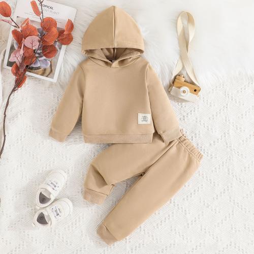 Polyester Ensemble de vêtements de bébé Sweatshirt & Pantalon Kaki Ensemble