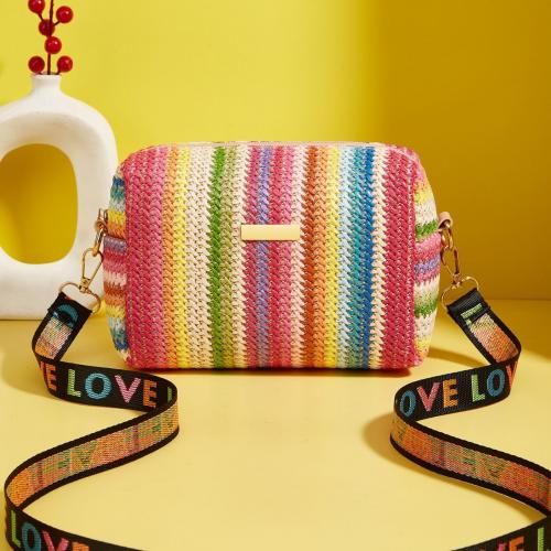 Polyester Crossbody Tas Striped Rode stuk