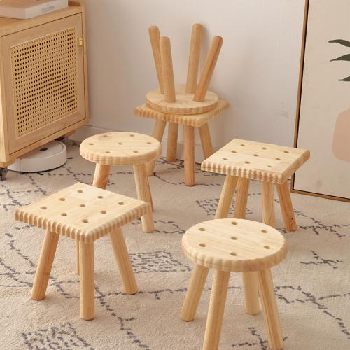 Solid Wood Stool durable Solid khaki PC